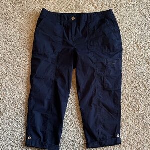 Chico's Dark Navy Stretch Waist Capris